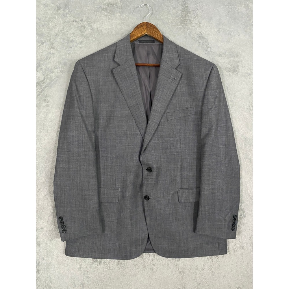 Chaps Blazer 44R Grey Wool Two Button Sport Coat Classic Professional Formal